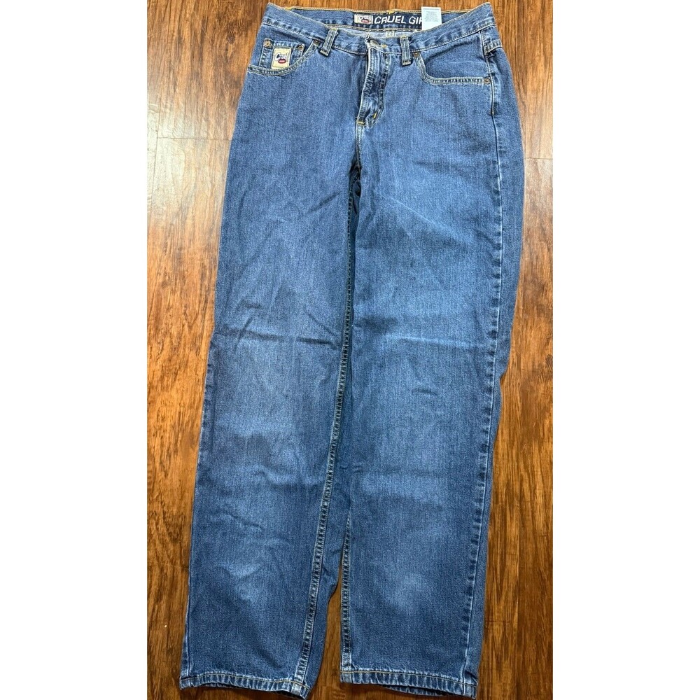 Cruel Girl Women’s Straight Jeans Dark Wash Blue Denim Mid Rise Stretch CF529BMO - Picture 2 of 5
